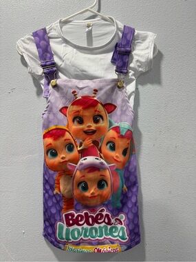 Purple Character Pinafore Dress for Kids